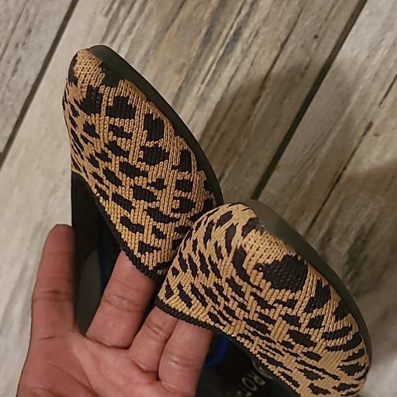 Rothy's Pointed Toe Retired Leopard Print Flats Washable Wmn 10 Authentic Casual - Picture 8 of 16